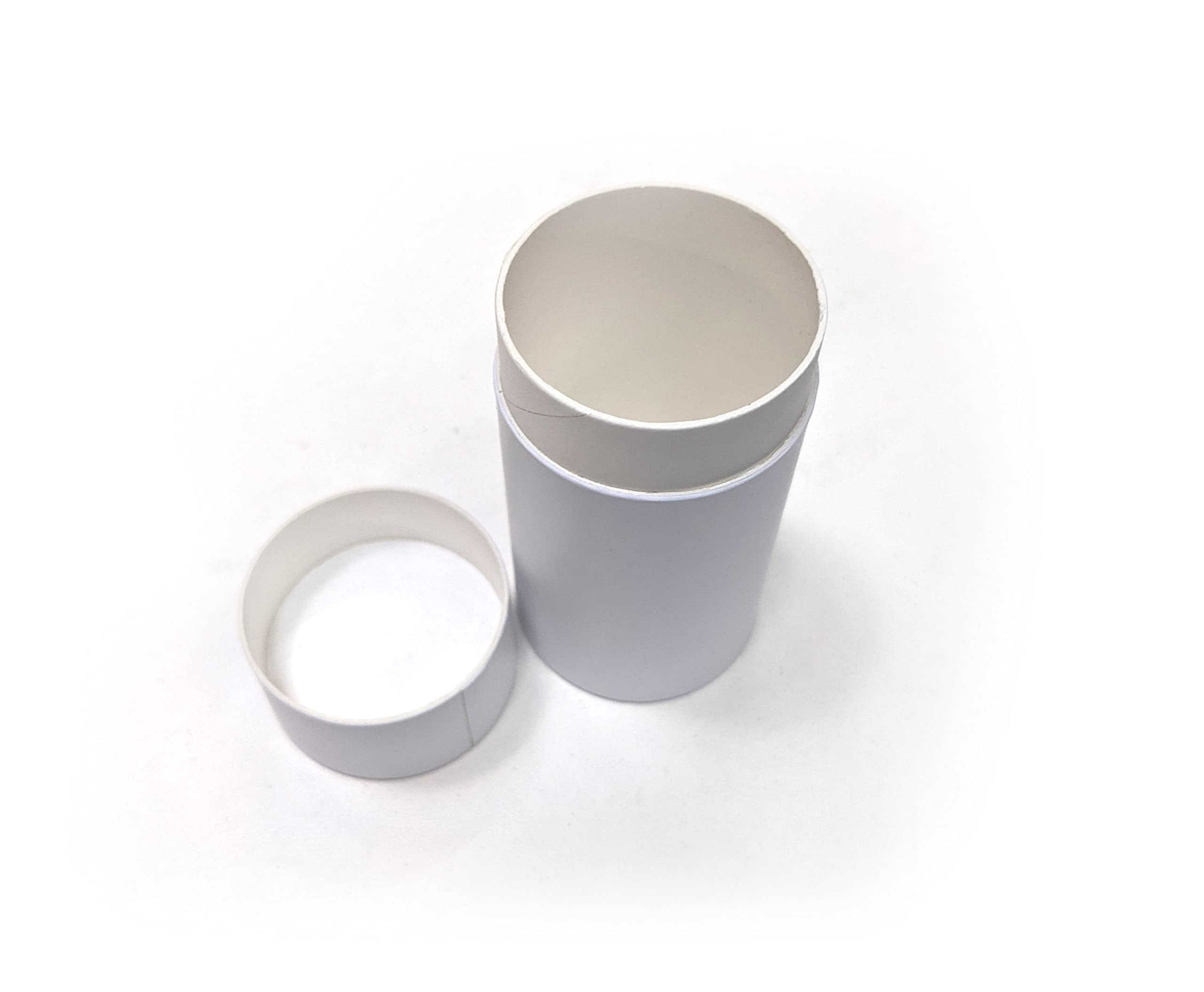 Empty Cardboard Deodorant Containers - Push-up style, top-fill, reusable and biodegradable 3.0 oz (32-Pack, White)