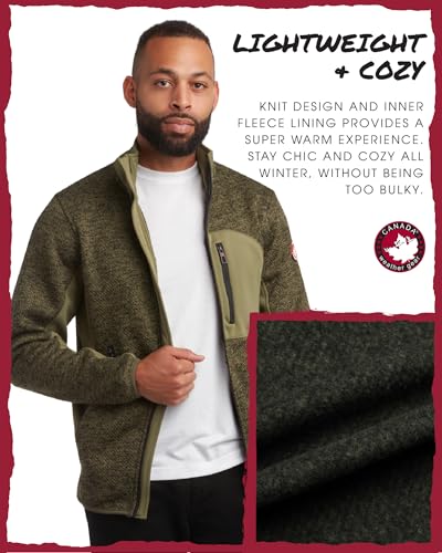 CANADA WEATHER GEAR Men's Sweater Fleece Jacket - Warm Zip Up Techno Fleece Sweater - Casual Outdoor Jackets for Men (M-XXL)4