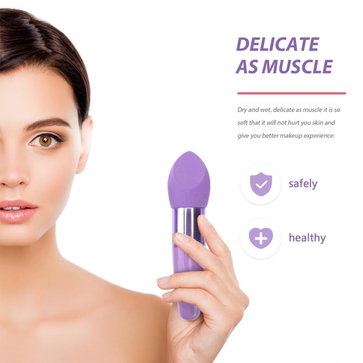 Esponjas de Maquillaje y Aplicación Precisa del Maquillaje de Látex Set de 6 en Forma de Lápiz, Portátiles y Cómodas, para Uso Profesional