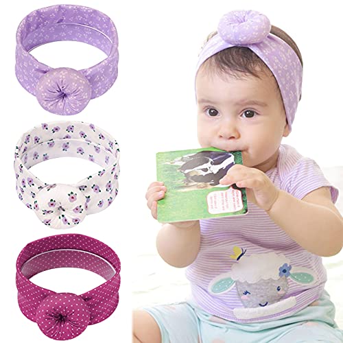 3 STÜCKE Baby Mädchen Stirnbänder Schleife Knoten Haarbänder Rutschfeste Elastik Stirnband Haarband für Säuglinge Kinder Kleinkinder Neugeborene Cover