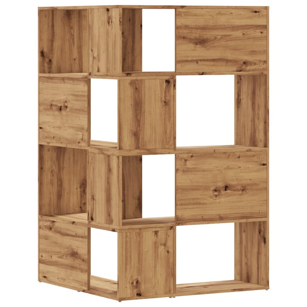 vidaXL Estantería Esquina 4 Niveles Madera Roble Artisan 85x85x140 cm