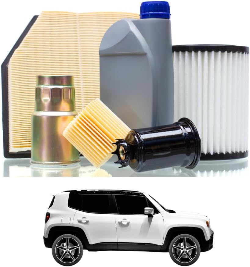 Kit Tagliando Filtri per JEEP Renegade 1.0 T-GDi, Set Manutenzione con 4 Litri Olio Motore 0W30