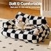MEWOOFUN groß Katzenbett kleines Hundesofa Flauschig und waschbar Katzensofa Hundebett für Katzen, weich Katzenbett katzencouch mit Rutschfester Unterseite, Schachbrett 66x48cm