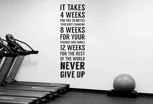 Never Give Up Inspirational Quote Wall Sticker Fitness Workout Motivational Vinyl Decal Sports Saying Healthy Lifestyle Art Exercise Training Room