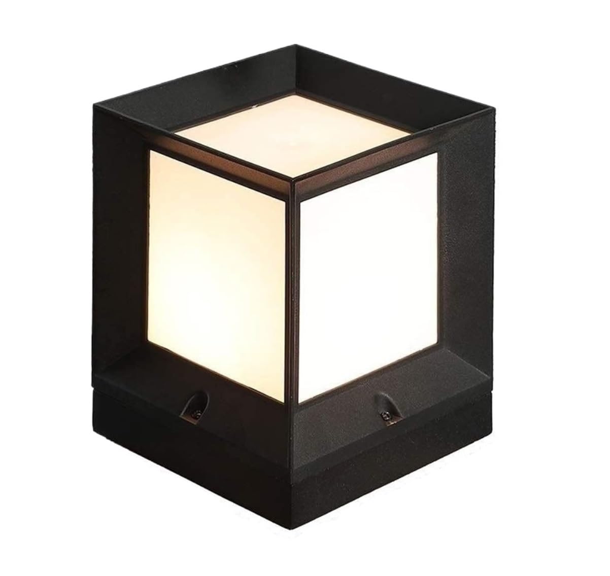 światło Słupka Nowoczesna Zewnętrzna Lampa Słupkowa Wodoodporna Lampa Tarasowa ABS Akrylowa Lampa Ogrodowa Słupkowa Oświetlenie Ogrodowe Na Podwórko Lampy Solarne(26x26x32cm)