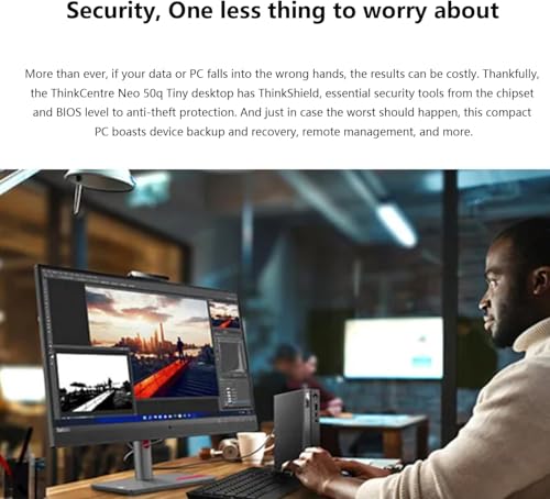 Image of Lenovo ThinkCentre Neo 50q Gen4 1L Mini PC | Intel Intel Core i5-13420H (8Cores, Up to 4.6GHz) | 32GB RAM, 1TB SSD | Windows 11 | WiFi 6, RJ45 | Dual 4K Display Support | Wired KB & Mouse