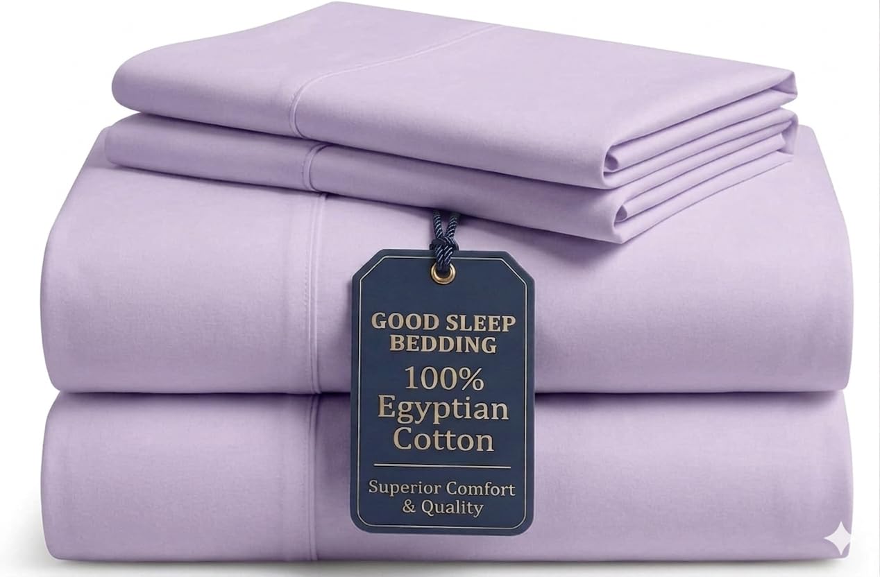 100% Egyptian Cotton Sheets Full Size Bed, 4 Pc Lavender Full Size Sheet