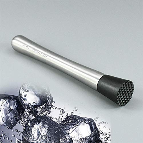 Natureland Stainless Steel Cocktail Muddler And Mixing Spoon Home Bar Tool Set - Create Delicious Mojitos And Other Fruit Based Drinks (8" Muddler) #TOP1