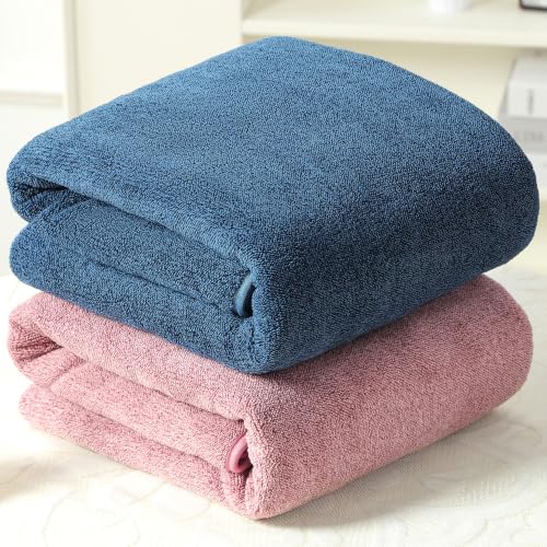 Story@Home 2 x Towels for Bath Large Size 400 GSM Microfiber, 70 x 140 CM