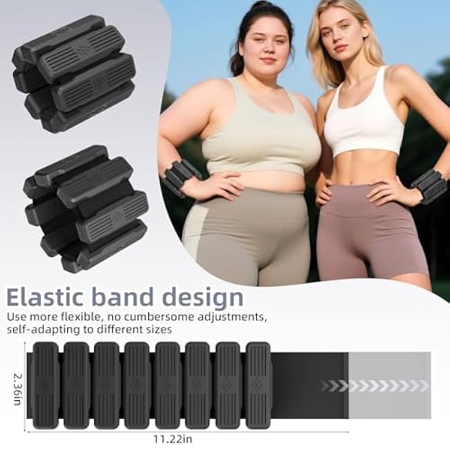 Pilates Wrist & Ankle Weights for Women, Wearable Wrist Weights & Leg Weights Set of 2(1Lb Each) Adjustable Ankle Weights for Walking, Yoga, Dance, Pilates, Pool Exercises and Gym
