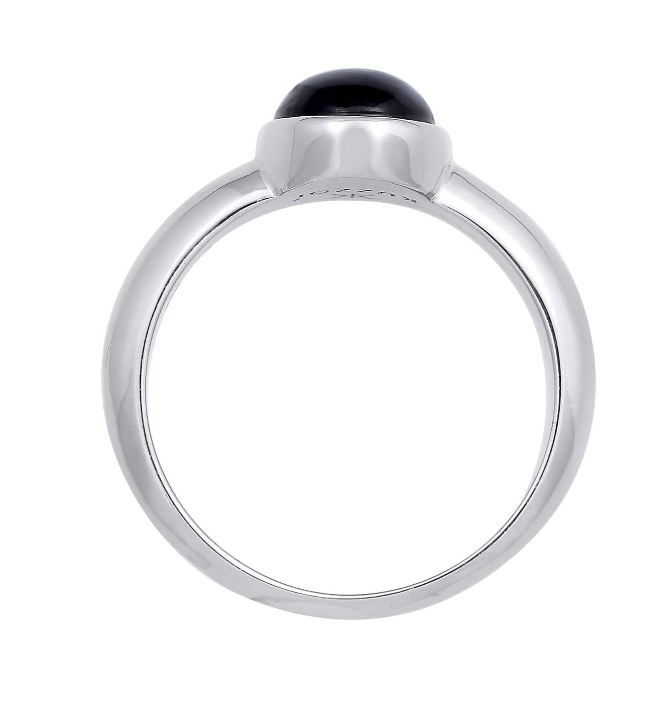 Kuzzoi Siegelring Herrenring mit Onyx Stein Schwarz 925 Silber poliert | massiver Silberring mit Edelstein Ring für Männer in der Ringgröße 60 - 66