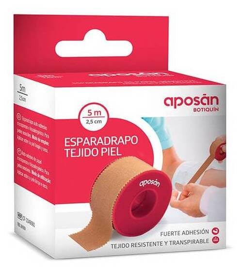 Aposán Botiquín Esparadrapo Tela Piel 5mx2.5 Cm 1 Unidad