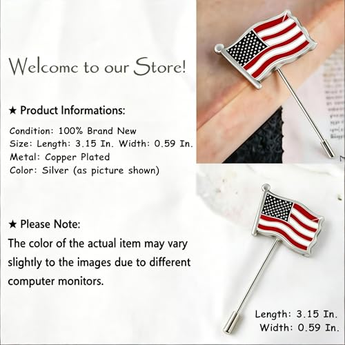 Image of Suit Pins for Men, Brooch for Men, Lapel Pins for Men Women, Mens Lapel Pins for Suits, Mens Brooch for Suits Hats Scarf Jacket, Fitted Hat Pins for Women Men, Men's Silver Gold Lapel Pin for Wedding