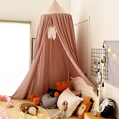Koomiao - Cielos de cama para niños, dosel, cama de tienda para niños, cúpula para casa de juegos, mosquitera, para cama, decoración de dormitorio, altura 250 cm (rosa-2)