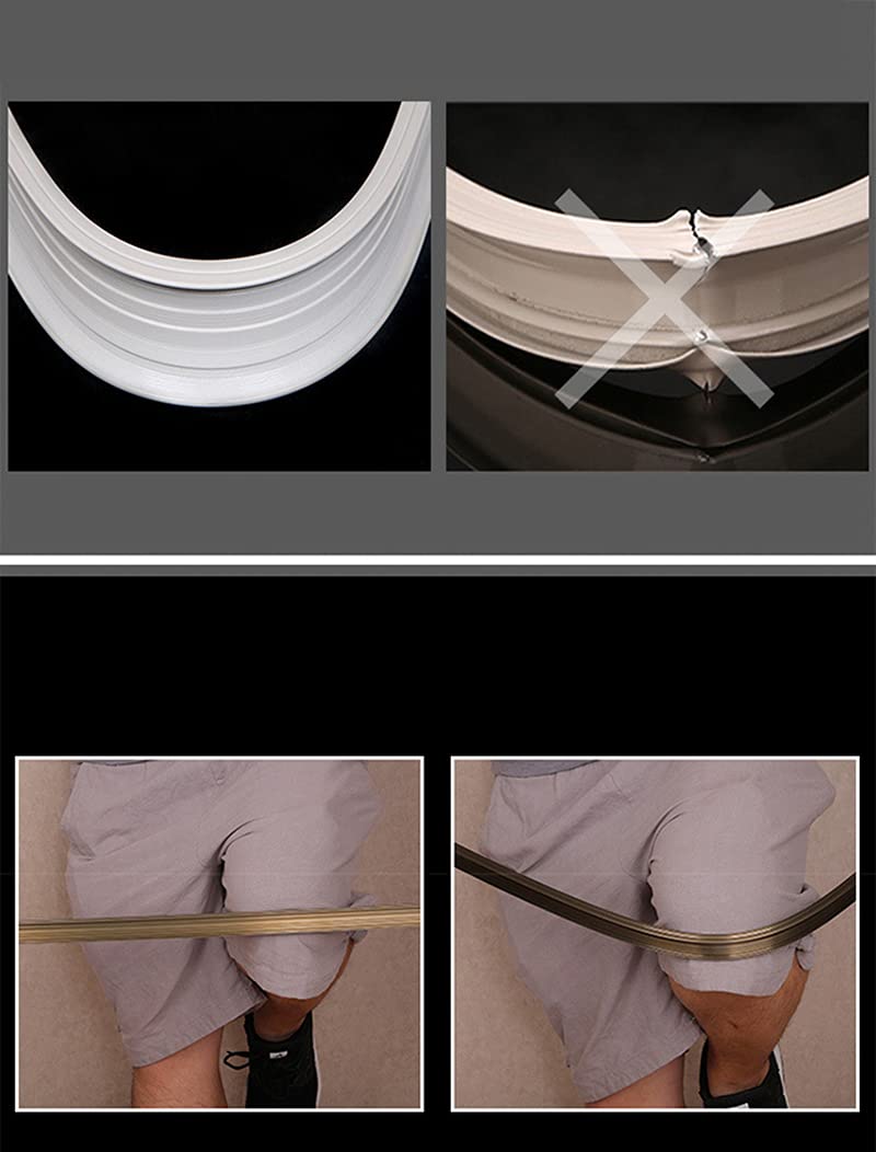 "Giętka szyna do zasłon sufitowych - podwójna szyna do zakrzywionych zasłon balkonowych i przesuwnych - Regulowany drążek prowadnicy szyny przesuwnej (kolor: mocowanie boczne B)"