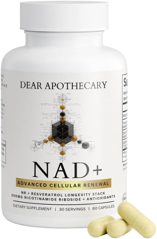 NAD+ Longevity Formula - 500mg Nicotinamide Riboside with Trans-Resveratrol & Quercetin - Supports Cellular Energy, Healthy Aging & Metabolism - 60 Capsules - Made in USA