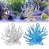 LQUYTA 2 Pezzi Corallo Artificiale Decorazioni Acquario Acqua Dolce Design Realistico Decorazione Acquario Accessori Senza Sbavature per Terrari Marini Mini Acquari Tavolo