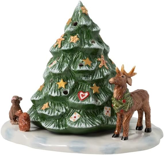 Villeroy & Boch Christmas Toy'S Memory Figurka do Podgrzewaczy Choinka z Leśnymi Zwierzętami, Wielokolorowy, 23 x 17 x 17 cm