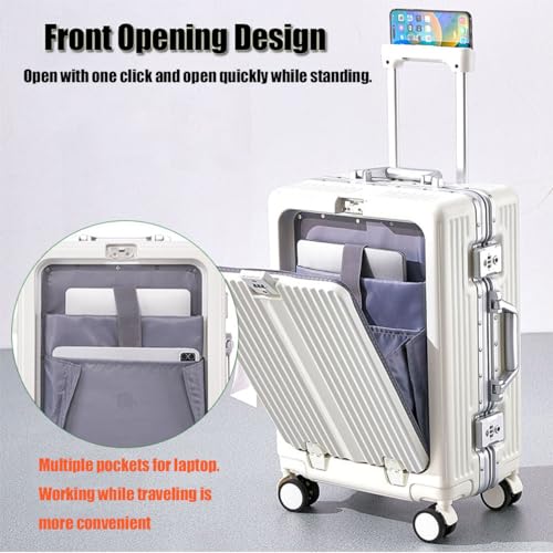 BEITH Hardside Luggage with Cup Holder, BS6606 Front Open Aluminum Frame Suitcase with TSA Lock, 360° Double Spinner Wheels, ABS+PC Alloy Box Shell, Aluminum Lifting Rod, Waterproof4