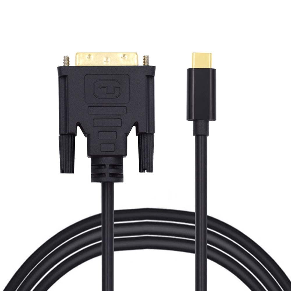 cablecc USB 3.1 Type C USB-C Source to DVI 1080P 60hz Displays Male Monitor Cable for Laptop 1.8m, Black