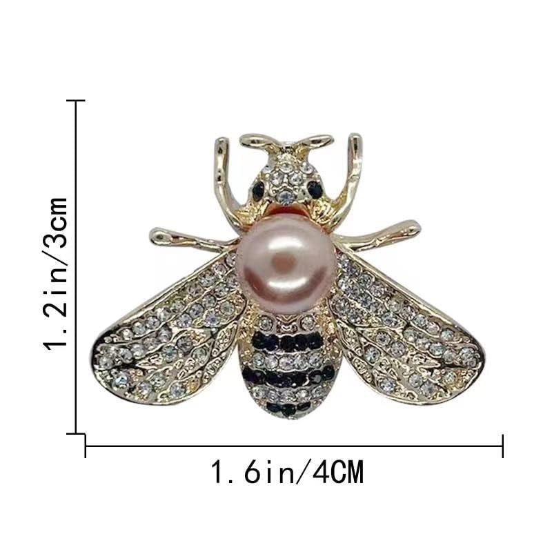 Image of 16 PCS Honey Bee Brooches Lapel Pins Crystal Insect Themed Bee Brooches
