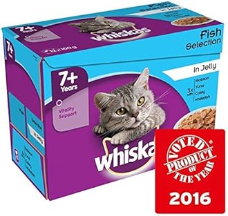 Whiskas 7+ Cat Pouches Fish in Jelly 12 x 100g (PACK OF 4)