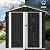DWVO 6x4ft Large Tool Storage Shed with Window, Lockable Doors, and Sloped Roof, Oversized Steel Outdoor Storage Shed for Garden, Patio, Garage, Backyard, Lawn - Gray White