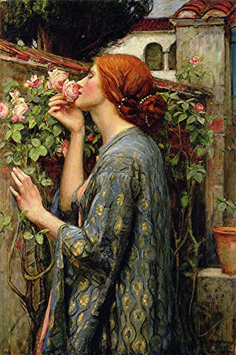 500 Piece Wooden Puzzle for Adults The Soul of The Rose Romanticism 1903 John William Waterhouse Jigsaw Puzzle Challenging for Youth Fun Puzzle Family Educational Game Toys Activities Gift