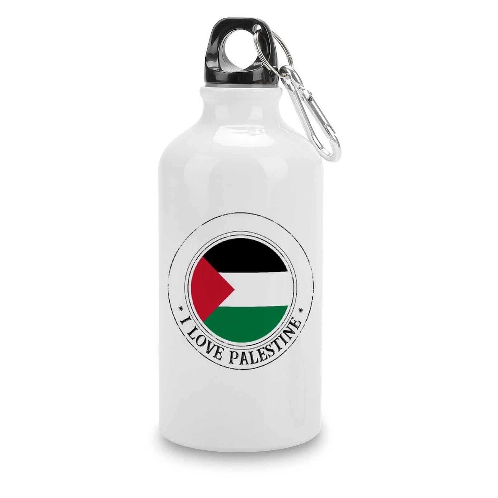 I Love Palestine Water Bottles Palestine Flag Insulated Stainless Steel Water Bottles 14 OZ Portable Leakproof Cycling Water Bottle for Traveling Hiking Gym