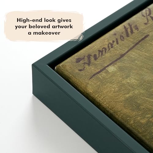 Image of 8x8 Canvas Floater Frame for Boho Art Prints,0.9 inch Deep,Dark Green