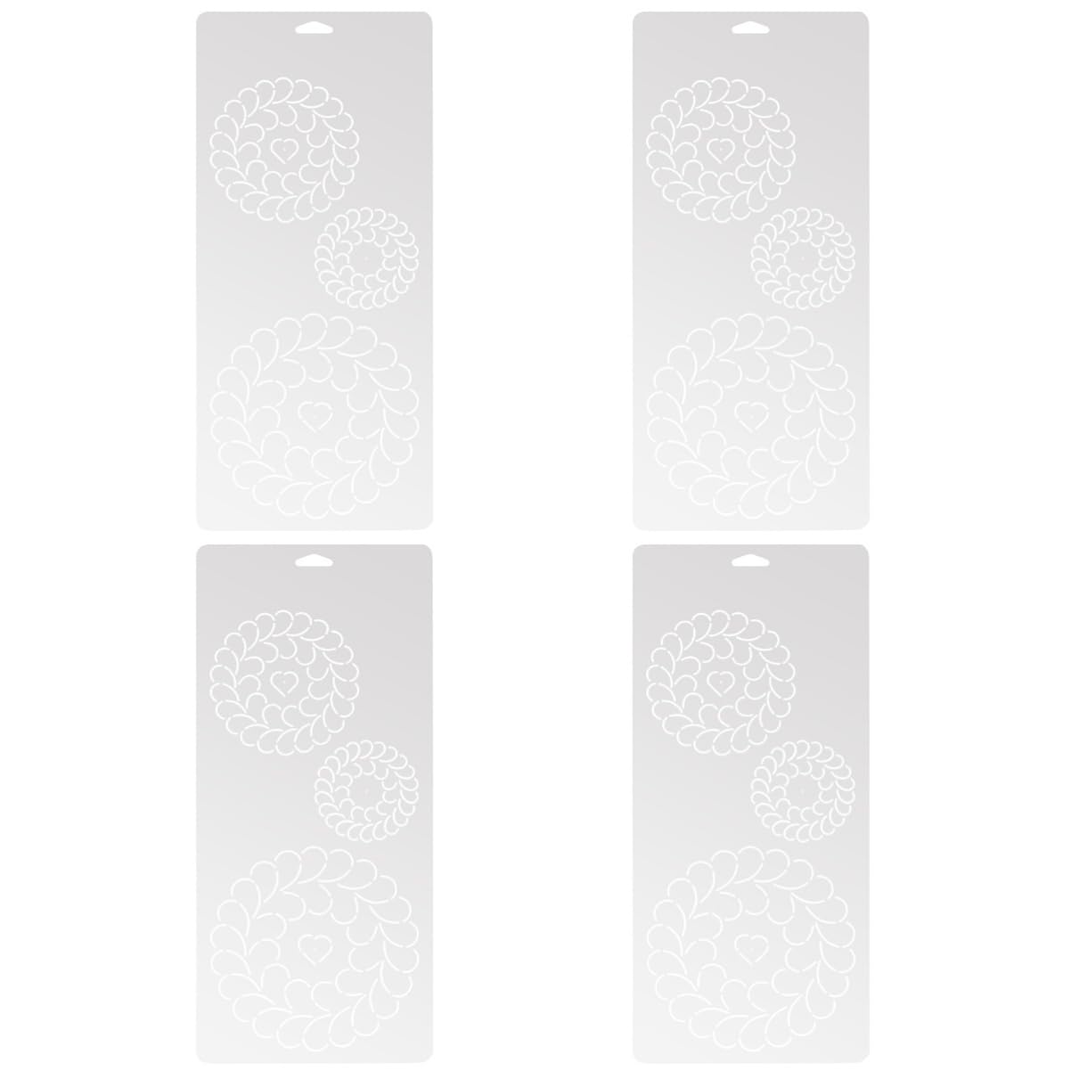Gadpiparty 4 Pezzi modello patchwork di grandi dimensioni Forniture trapuntanti cucitura forme modelli di cucito telai per trapuntatura per trapuntatura a mano bianca