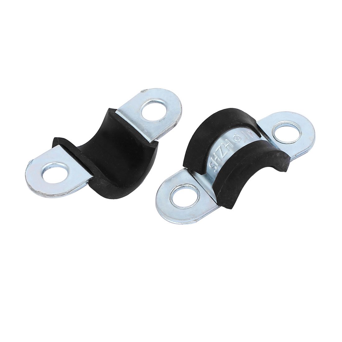 Aexit M10 EPDM Clamps Rubber Lined U Shaped Pipe Tube Strap Clamps Clips Strap Clamps Fasteners 6pcs