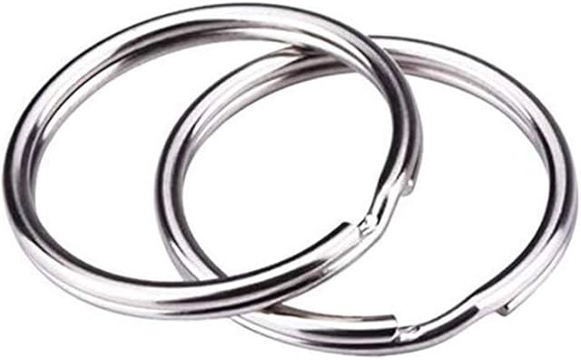 Suneast 50 Pcs Metal Split Rings Round Key Chain Ring Keyring for Connecting Jewelry Crafts Making and Home Keys Organization - 51mm
