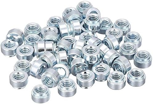 uxcell Self -Clinching Nuts,1/4-20 x 0.25-Inch Carbon Steel with Zinc Plating Rivet Nut Round Head Steel Metal Sheet Mounting Hardware Fastener 100pcs