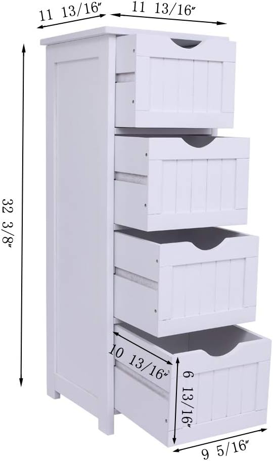 Best Cyber Monday 🔥 Bonnlo Bathroom Organizer and Storage Wooden Side Bathroom Cabinet with 4 Drawers Free Standing Cabinet White for Bathroom Bedroom Living Room Hallway, 11 13/16 x11 13/16 x32 3/8 One-Day Sale: Up to 50% Off Bonnlo Bathroom Organizer and Storage Wooden Side Bathroom Cabinet with 4 Drawers Free Standing Cabinet White for Bathroom Bedroom Living Room Hallway, 11 13/16 x11 13/16 x32 3/8