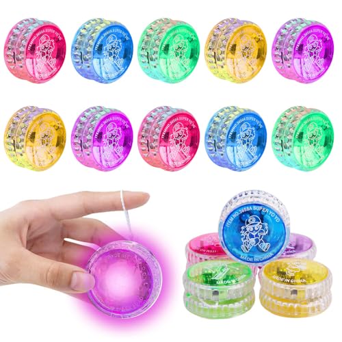 15 Piezas LED YoYo, de Plástico Sensible Yoyo, Yoyo Profesional, Yoyo para Principiantes Niños, Yoyo Niños, Juguetes de Yoyo con Luz LED, para Fiestas de Cumpleaños, Colores Aleatorios