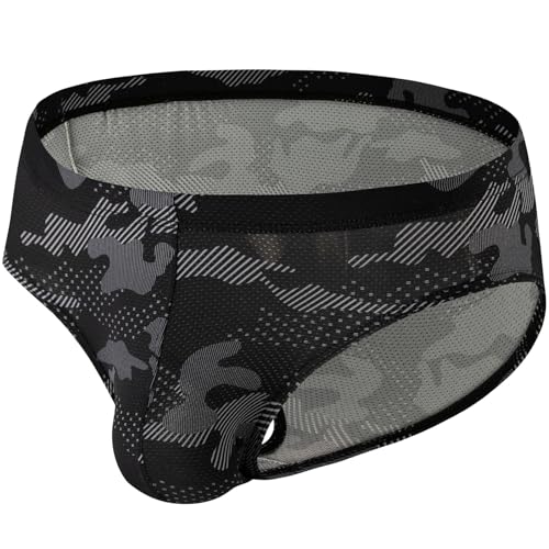 Summer Code Mens Bikini Briefs Bulge Pouch Underwear Breathable Stretch Micro Mesh Briefs Undies Low Rise Underpants