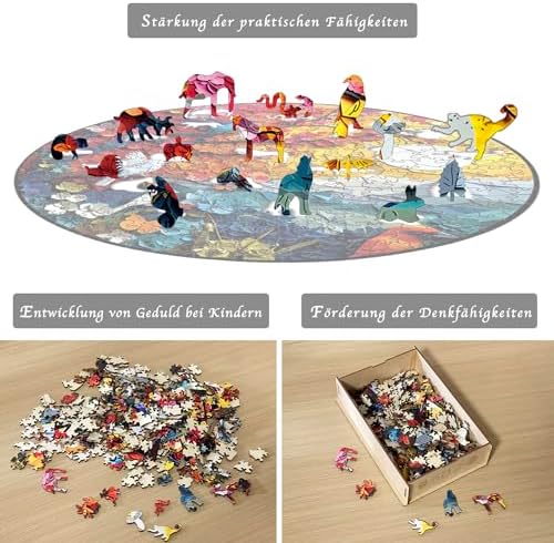 Drewniane puzzle dla dorosłych 300 sztuk, 29 x 29 cm drewniane puzzle, dla dorosłych i dzieci idealne do dekoracji i prezentów drewniane puzzle z drewnianym pudełkiem (ptaki)