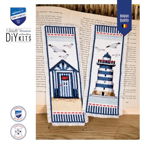 Image of Vervaco Cross Stitch Bookmark Kit Lighthouse 2.4 inch x 8 inch