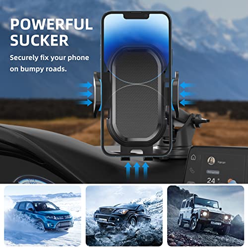 Phone Mount For Car [ Off-Road Level & Stable Hook ] Car Phone Holder Mount Windshield Dashboard Air Vent Universal Hands-Free Automobile Mounts Cell Phone Holder Fit For Iphone Smartphones #TOP6