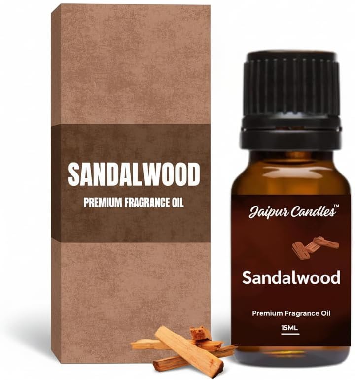 Sandalwood Fragrance Oil | 15 ml | Aroma Oil for Home Fragrance | Best for Aromatherapy | Use in Diffusers, Candles, Air Fresheners (15ML, Sandalwood)