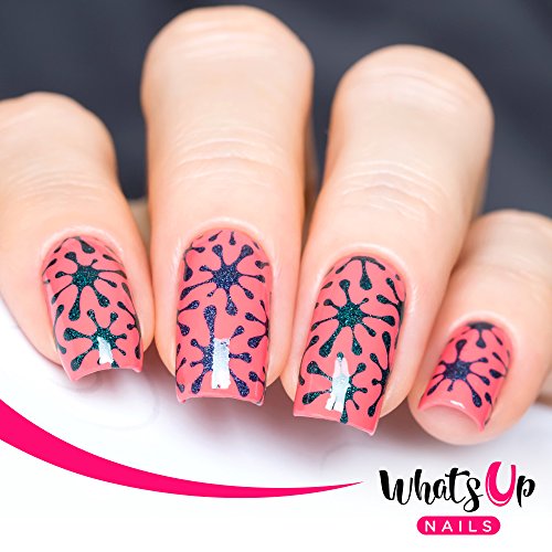 Whats Up Nails - Splatters Vinyl Stencils For Nail Art Design (1 Sheet, 12 Stencils) #TOP2