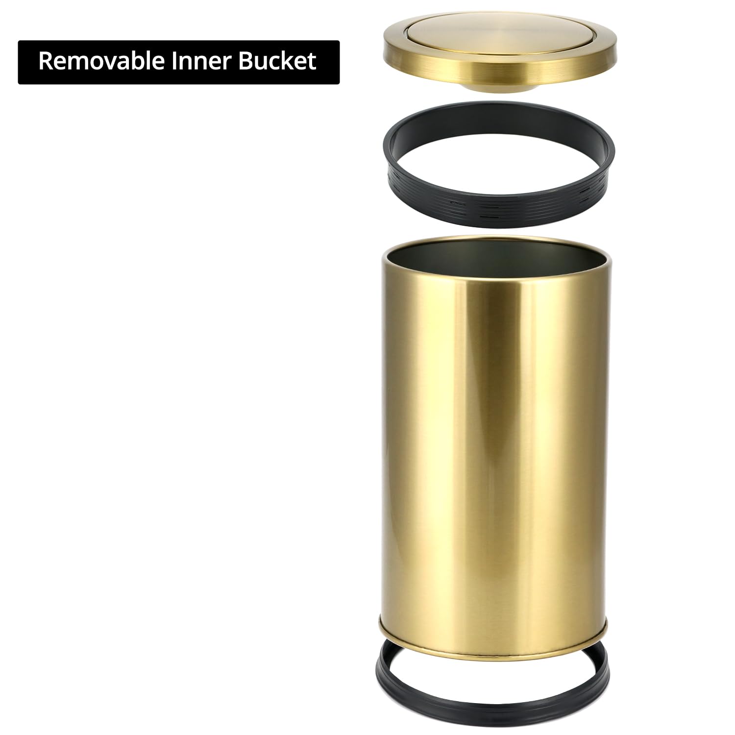 Amazon.com: QWORK Antique Gold Trash Can, 2.4 Gallons Stainless