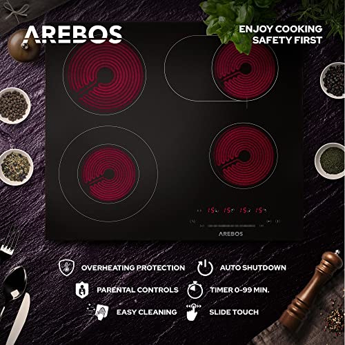 Arebos-Placa-Vitroceramica-7200-W-4-Fuegos-59-cm-Electrica-Encimera-vitroceramica-Controles-tactiles-del-Sensor-Con-Seguro-para-Ninos-Apagado-automatico-Negro Arebos-Placa-Vitroceramica-7200-W-4-Fuegos-59-cm-Electrica-Encimera-vitroceramica-Controles-tactiles-del-Sensor-Con-Seguro-para-Ninos-Apagado-automatico-Negro