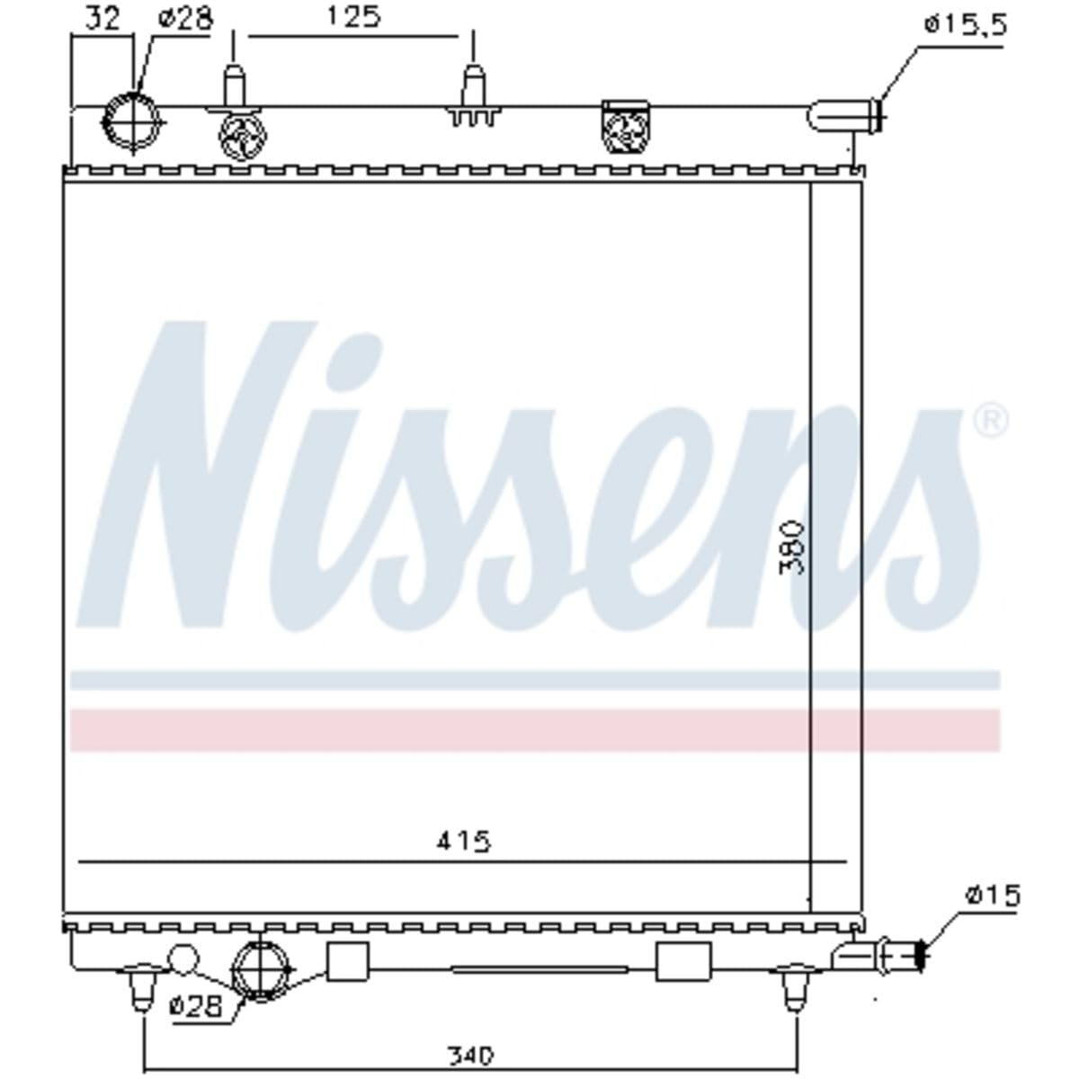 NISSENS Radiatore, Raffreddamento motore 61284 | Compatibile con: Citroen C2, C3 I, C3 II, C3 Pluriel, Peugeot 1007, 207, 207 SW