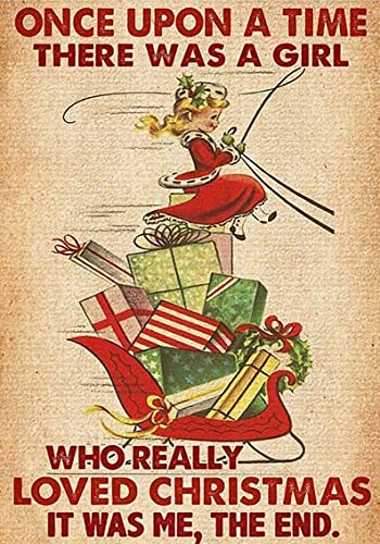 Bioprocess Tinpostera2545 Once Upon A Time Retro Metal Tin Signs - Christmas Props Decor, 8X12 Inch