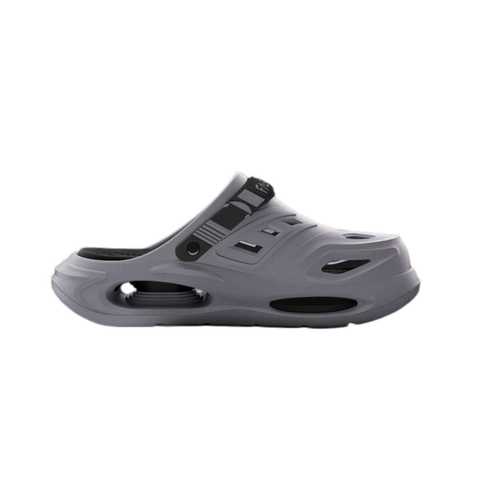 WANGSHUO Letnie kapcie unisex puste chodaki, modne grube podeszwy dwuczęściowe kapcie EVA, antypoślizgowe odporne na zużycie sandały outdoorowe-szary-40-41
