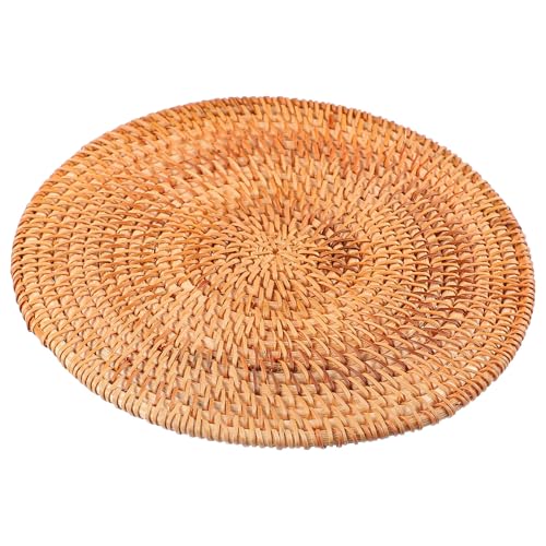 SHOWERORO Posavasos Aislante de Ratán Vietnamita de 20 Cm, Mantel Individual Resistente al Calor, Antideslizante y Práctico para Cocina y Comedor, Almohadilla para Ollas y Protección de