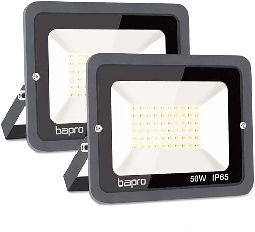 Paquete de 2 luces LED de inundación de 50 W para exteriores, luz de trabajo LED de 5000 lúmenes, IP65 impermeable, luz diurna de 6000 K, luz blanca