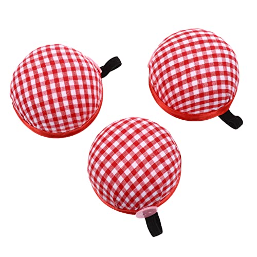 DOITOOL 3pcs Pin Pack Embroidery Stitch Sewing Needles Case Sewing Needle Holder Pin Cushion Supplies Storage Small Sewing Machine Needles Knitting Sewing Pins Cotton Bag Tool Red Fabric